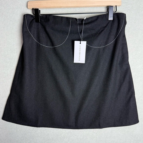 WeWoreWhat Women’s Strapless A-line Top Black Wool Blend Brand New size 10 NWT - Picture 1 of 12
